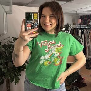 Daydreamer Venice Beach Short Sleeve Graphic Tee Green Size Medium